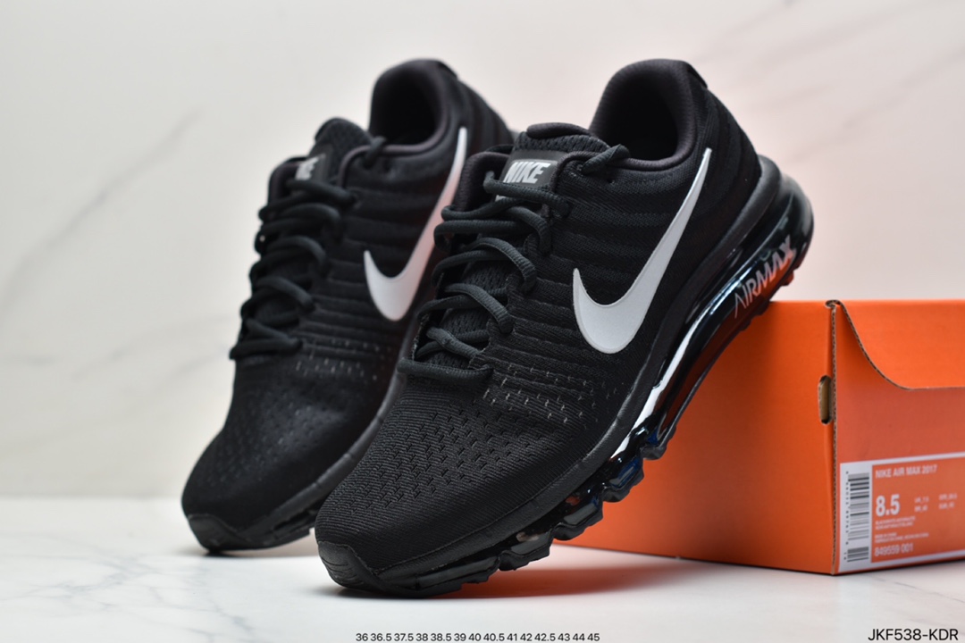 165 耐克Nike Air Max 2017 网面全掌气垫休闲运动百搭慢跑鞋灰白 849559-009