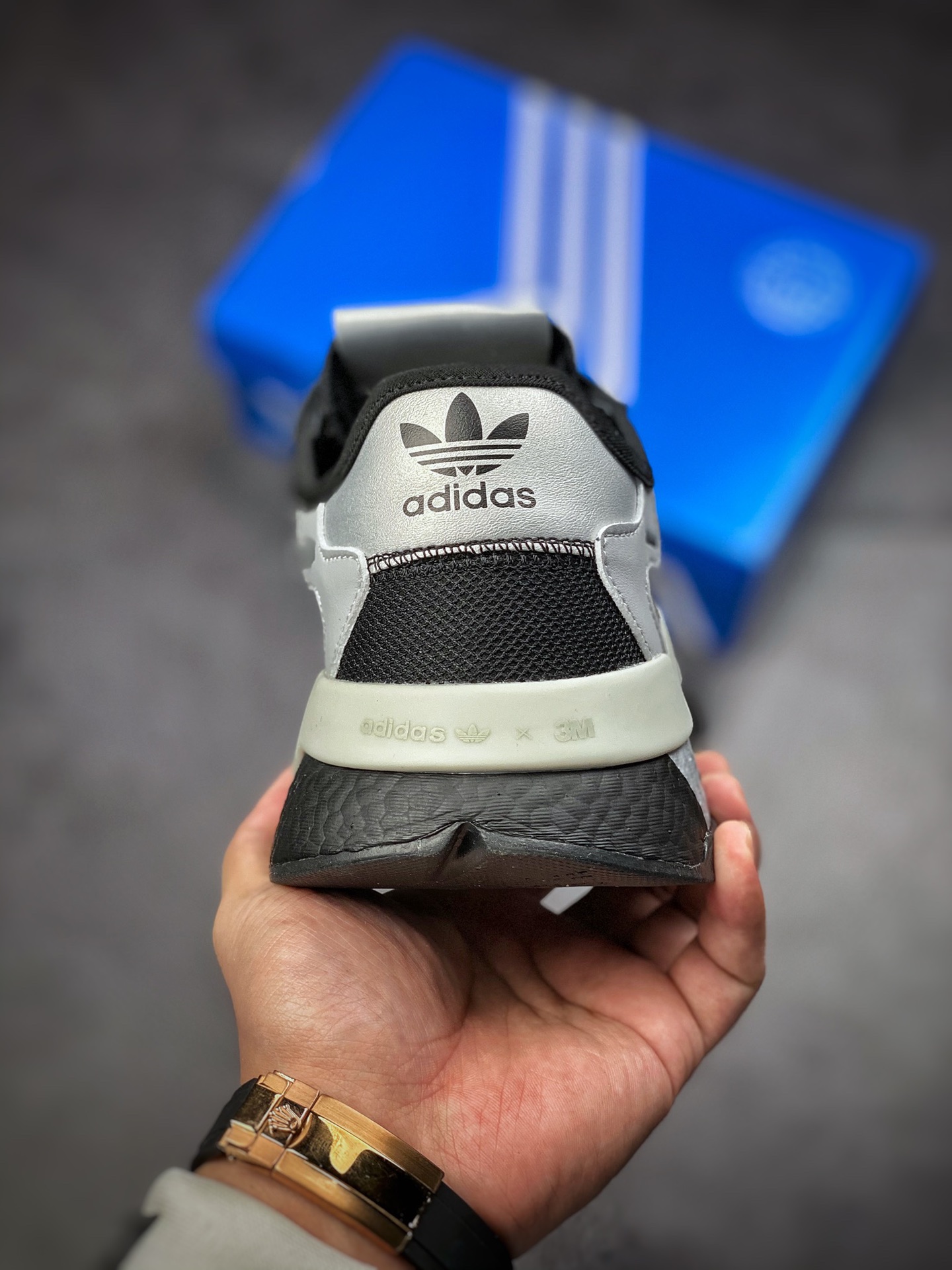 180  Adidas Nite Jogger 2019 Boost 黑银镂空联名夜行者 EF5407