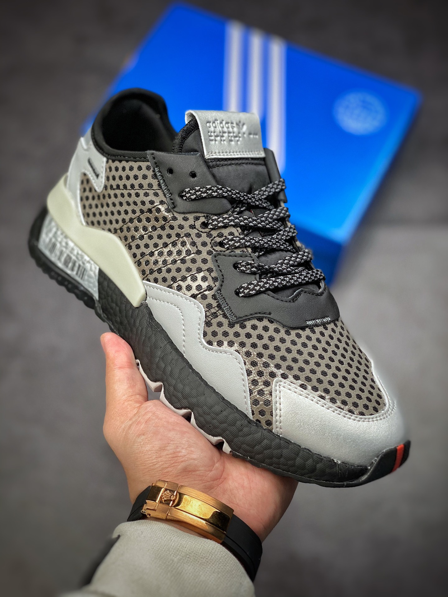 180  Adidas Nite Jogger 2019 Boost 黑银镂空联名夜行者 EF5407