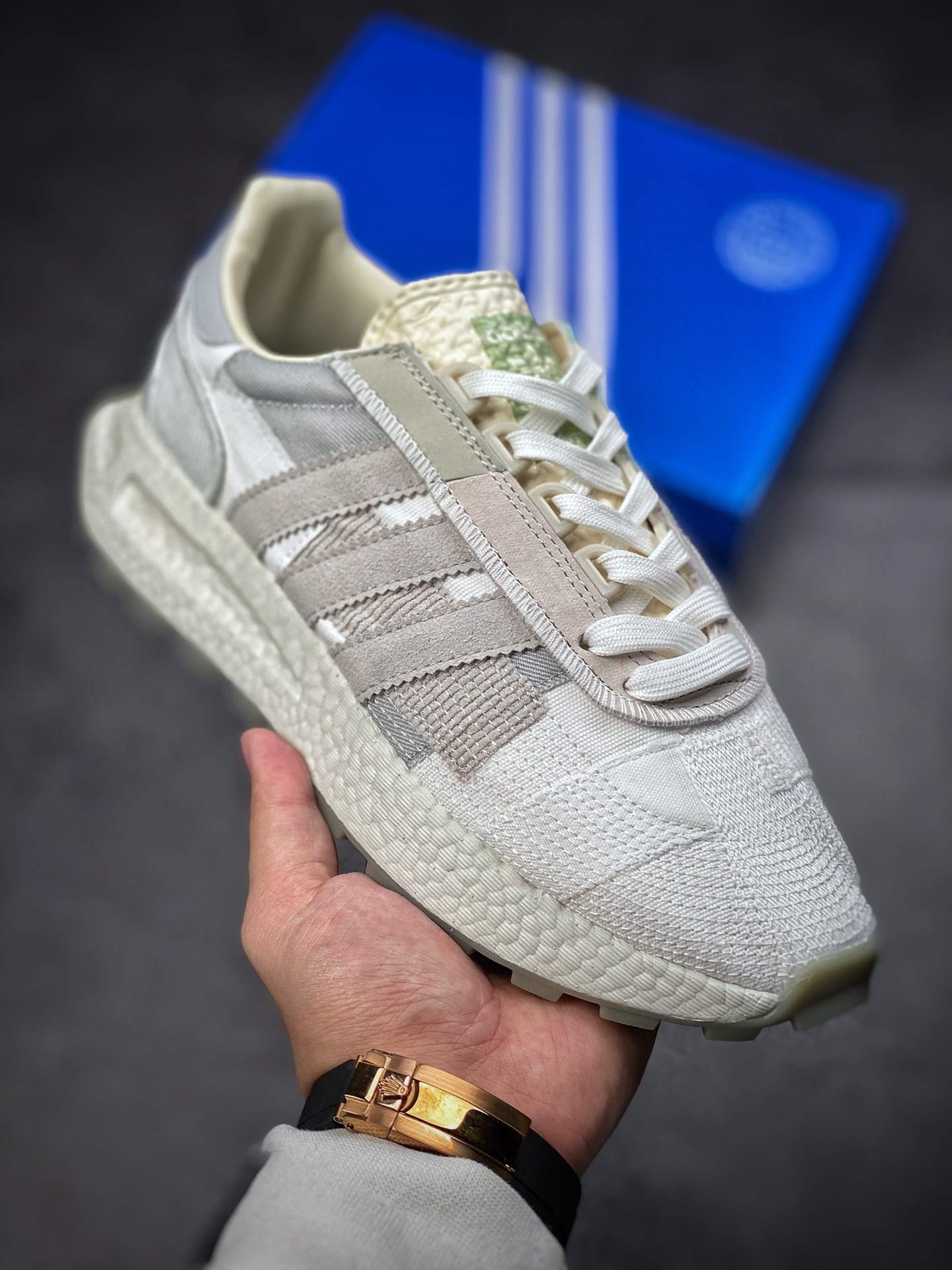 200  adidas Racing 1 Boost Prototype  速度轻盈复古系列 百搭透气运动慢跑鞋 GW6186
