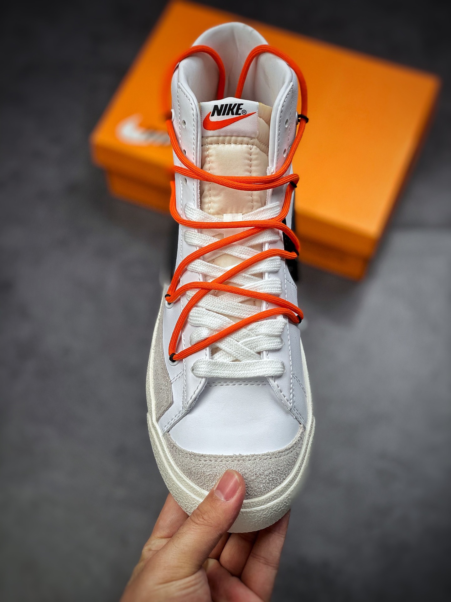 180  Nike Blazer Mid ’1977 Vintage”White/Black/Grey/Orange”经典开拓者高帮 BQ6806-100