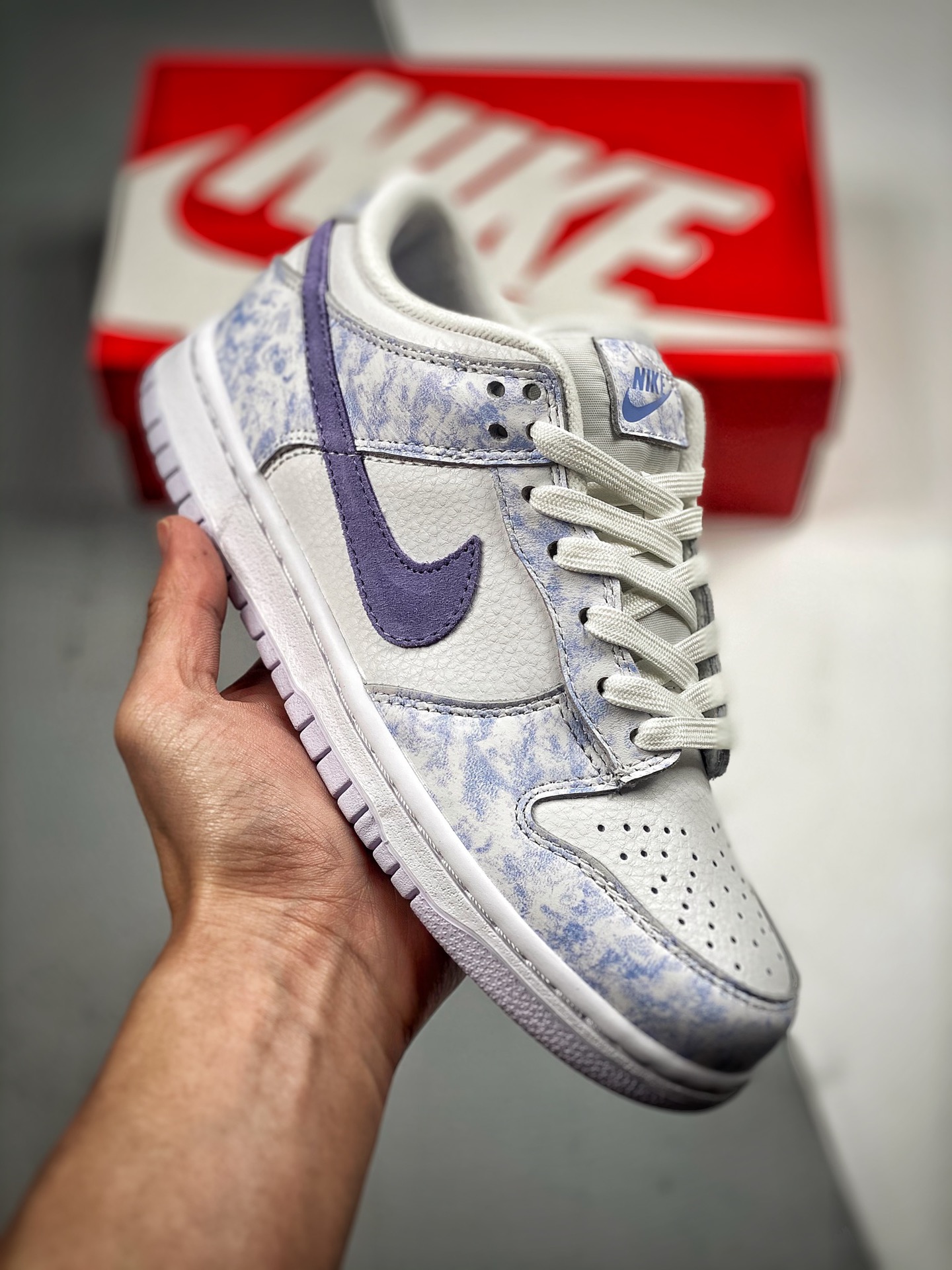 -4 Nike Dunk SB Low blanco y púrpura, combinación de colores blanco y púrpura, producción original de fábrica grande. #…
