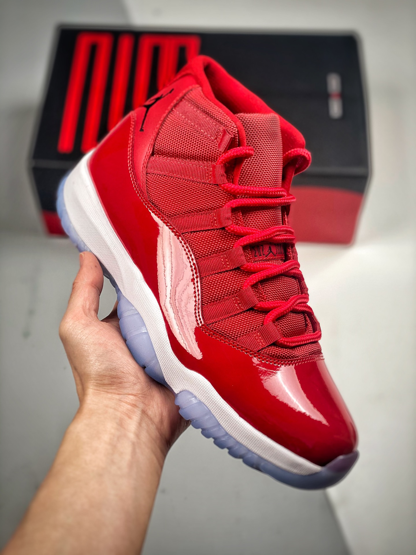 -5 Air Jordan 11 Retro AJ11 Rojo Brillante, suministro especial de canal, primer lanzamiento con fotos reales…