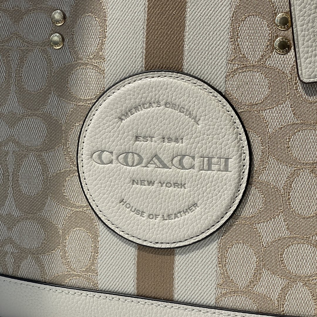 Coach ～纯原 coach 蔻驰c8417 条纹和COACH贴饰DEMPSEY 22号托特包