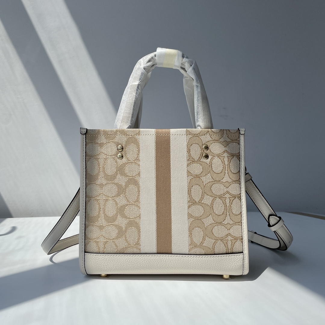 Coach ～纯原 coach 蔻驰c8417 条纹和COACH贴饰DEMPSEY 22号托特包