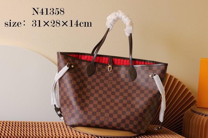 Copy AAA+ Louis Vuitton LV Neverfull Bags Handbags Monogram Canvas Cowhide Fabric Casual M40995