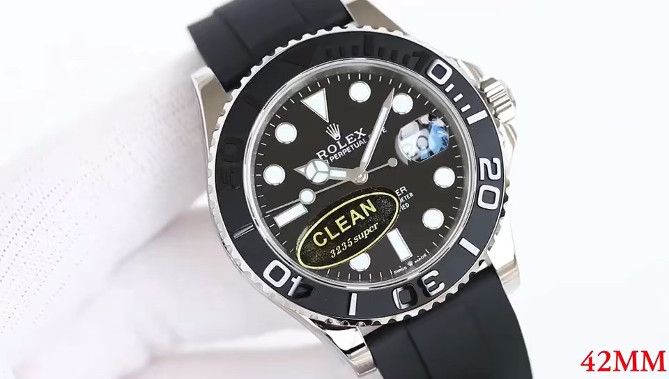 Rolex Yacht Master Orologio da Polso Blu Bianco Gomma