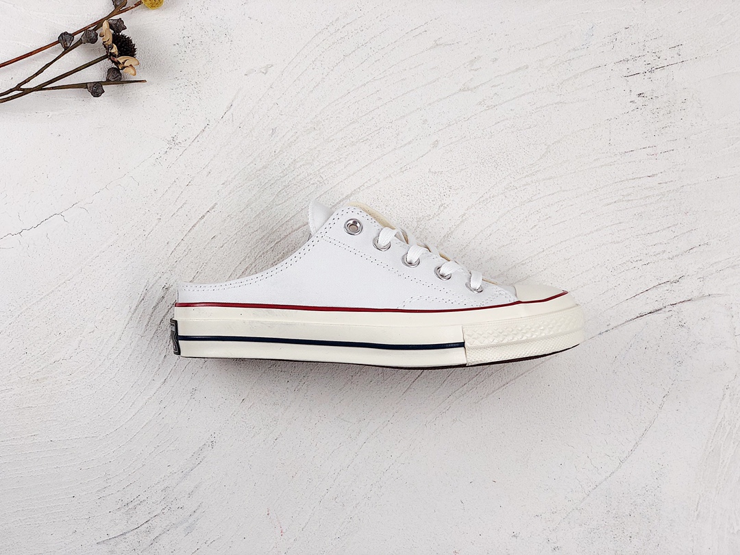 G0 匡威Converse1970s 半拖 一脚蹬 官方最新版 正确软蓝底 双围条原厂硫化工艺完美鞋楦定型 懒人鞋夏日必备 经典百搭黑色 白色