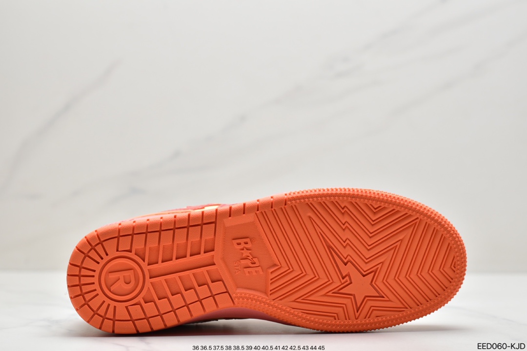 370 原宿潮流品牌A Bathing Ape安逸猿BAPE Sk8 Sta Low SK8系列低帮休闲运动滑板板鞋”皮革咖啡摩卡深棕白”1H80-191-013