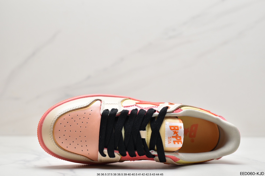 370 原宿潮流品牌A Bathing Ape安逸猿BAPE Sk8 Sta Low SK8系列低帮休闲运动滑板板鞋”皮革咖啡摩卡深棕白”1H80-191-013