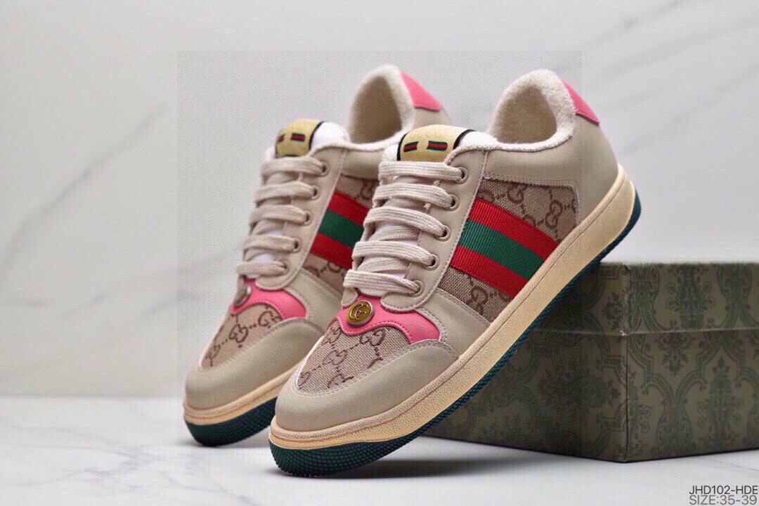 190 【原版小鞋头】 Gucci Distressed Screener sneaker 古驰小脏鞋系列