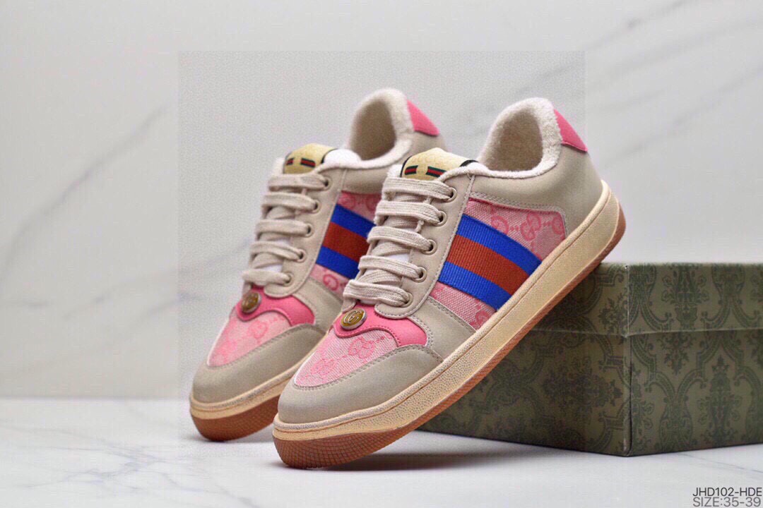 190 【原版小鞋头】 Gucci Distressed Screener sneaker 古驰小脏鞋系列