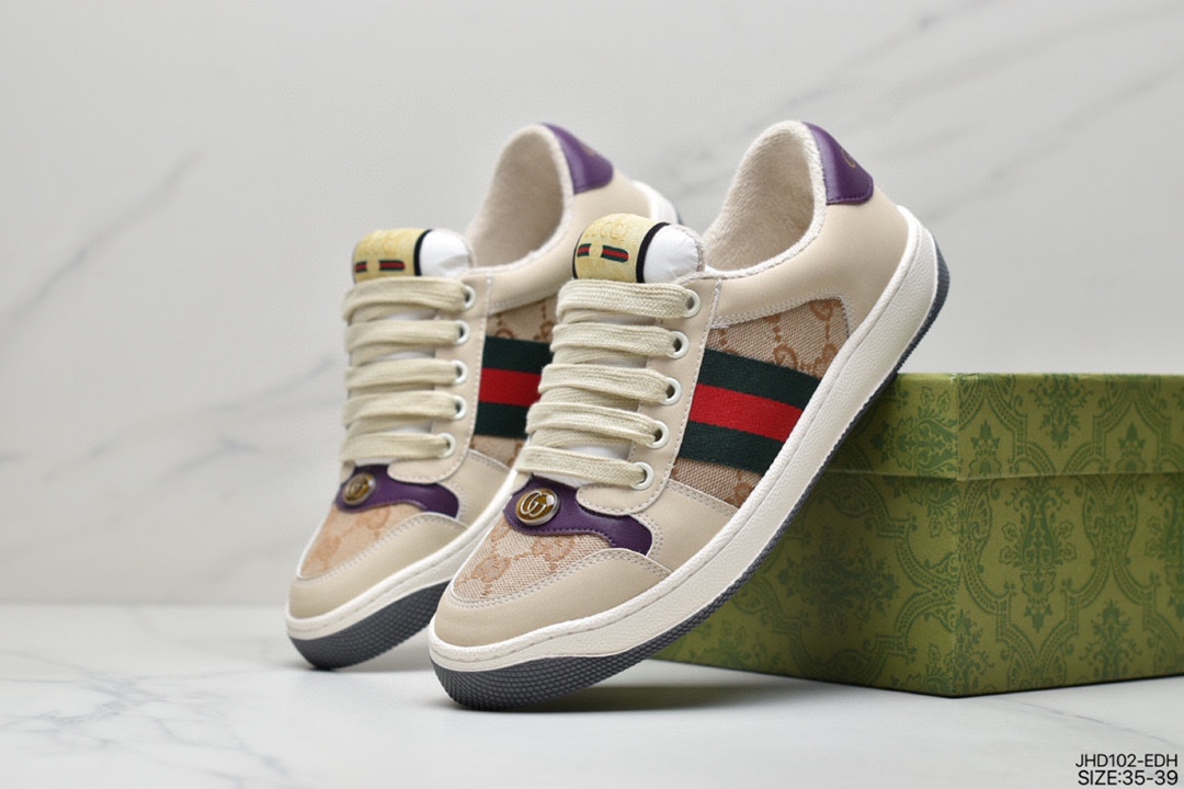 190 【原版小鞋头】 Gucci Distressed Screener sneaker 古驰小脏鞋系列