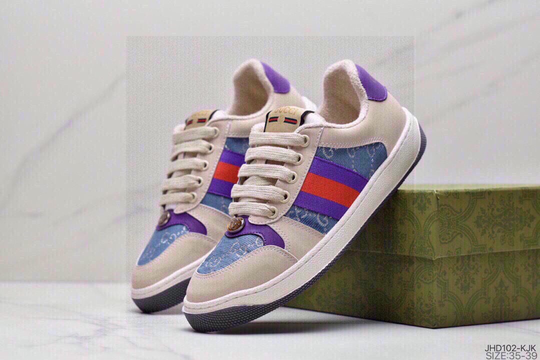 190 【原版小鞋头】 Gucci Distressed Screener sneaker 古驰小脏鞋系列