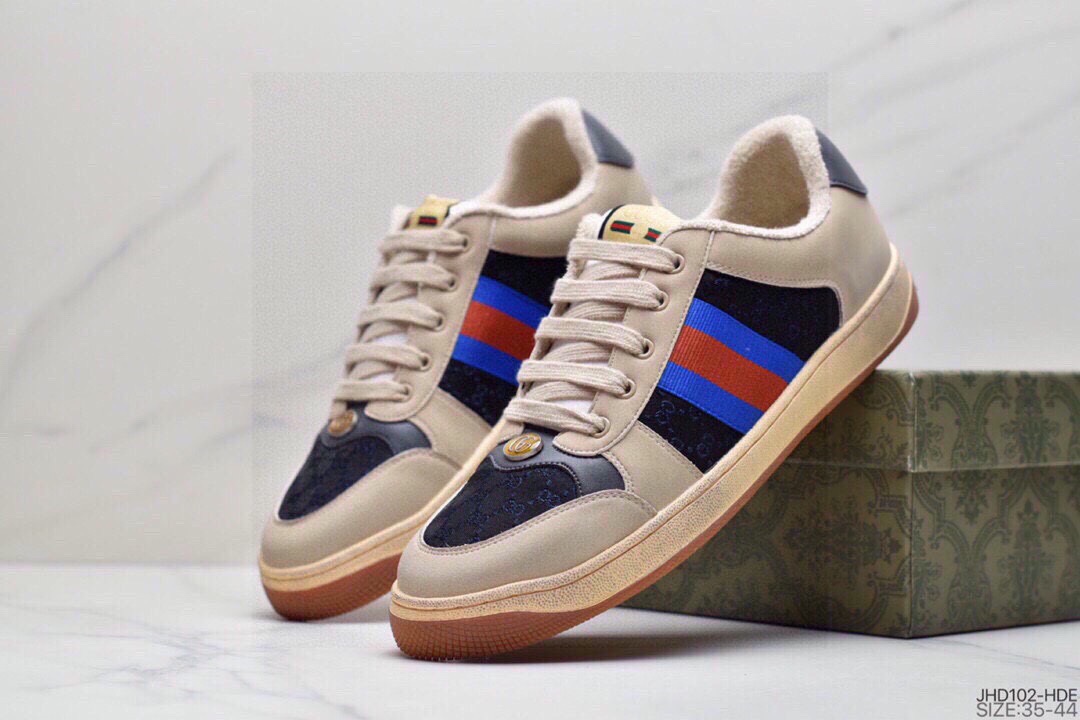 190 【原版小鞋头】 Gucci Distressed Screener sneaker 古驰小脏鞋系列