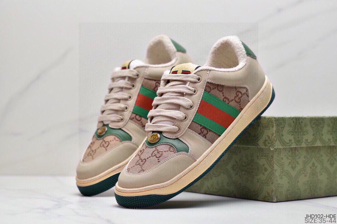 190 【原版小鞋头】 Gucci Distressed Screener sneaker 古驰小脏鞋系列