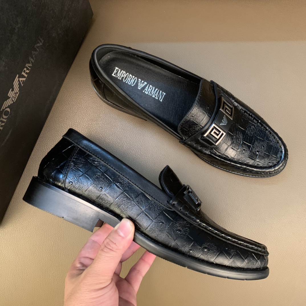 ： 【Armani Armani】Original contador marea zapatos Superior importado de Italia piel de vaca original,