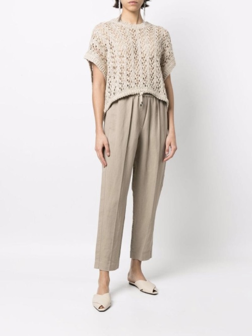 ZILIMARK Lace Knit Top with Sequin Accents - Elegant and Comfortable