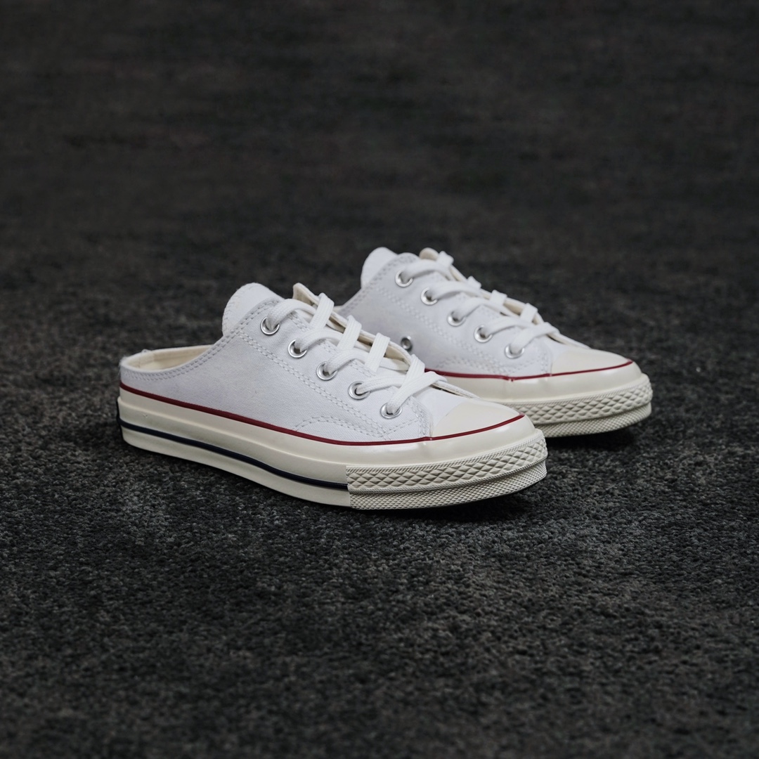 G0 Converse Chuck 1970s 半拖一脚蹬 官方最新版 正确软蓝底 双围条原厂硫化工艺完美鞋楦定型 懒人鞋夏日必备 经典百搭黑/白