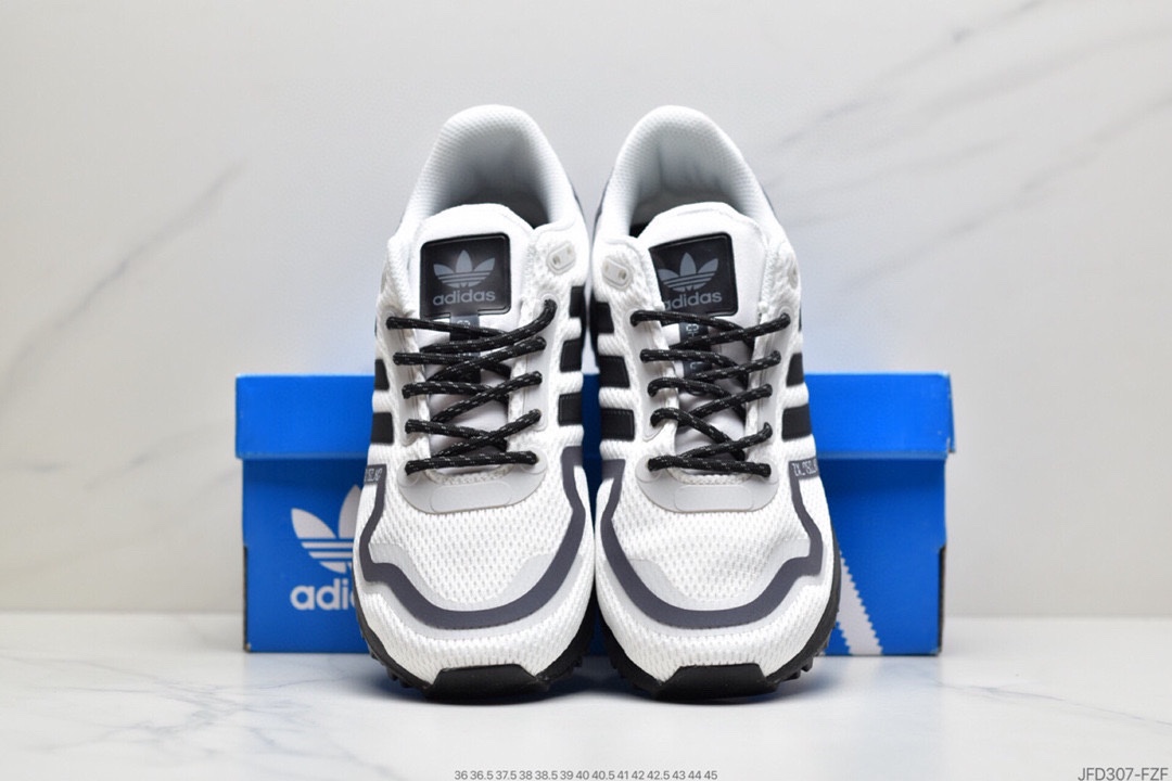 170 Adidas三叶草 Originals ZX750 HD”White/Black/Sliver”改良贾卡版ZX700复古休闲百搭运动慢跑鞋FX7471
