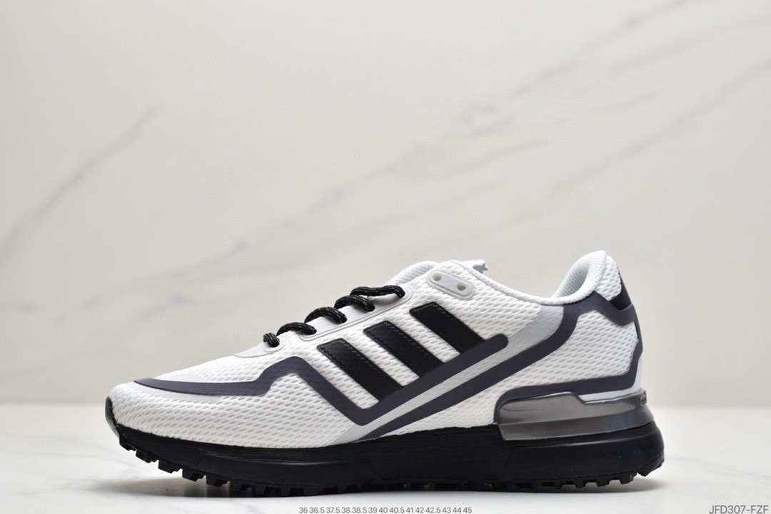 170 Adidas三叶草 Originals ZX750 HD”White/Black/Sliver”改良贾卡版ZX700复古休闲百搭运动慢跑鞋FX7471