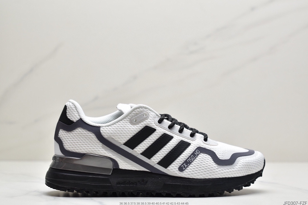 170 Adidas三叶草 Originals ZX750 HD”White/Black/Sliver”改良贾卡版ZX700复古休闲百搭运动慢跑鞋FX7471