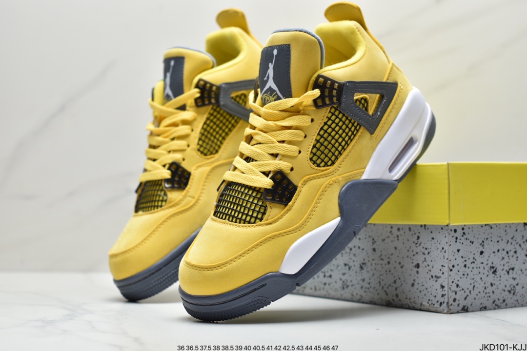 160 真标耐克Nike Air Jordan 4 Retro LS”Lightning”迈克尔·乔丹AJ4代中帮复古休闲运动文化篮球鞋 CT8527-112