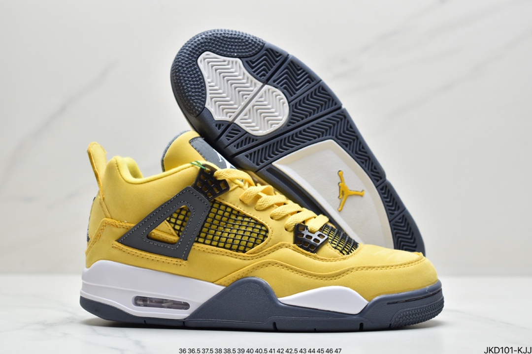 160 真标耐克Nike Air Jordan 4 Retro LS”Lightning”迈克尔·乔丹AJ4代中帮复古休闲运动文化篮球鞋 CT8527-112