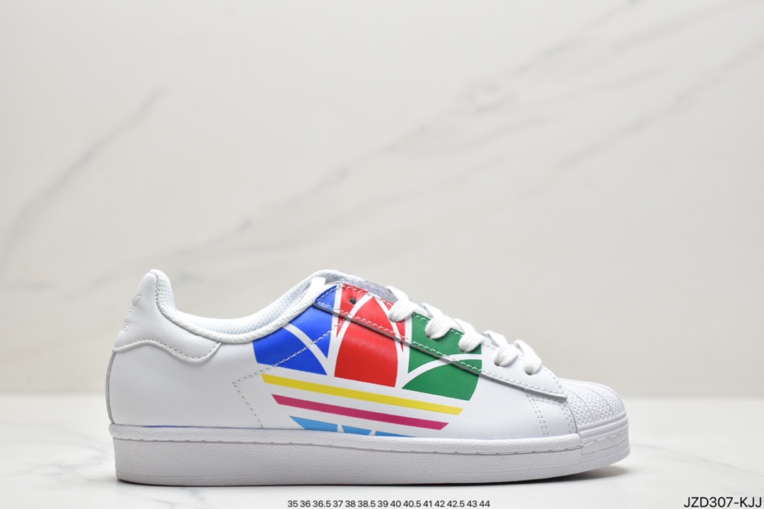 140 阿迪达斯Adidas Superstar 三叶草 贝壳头系列经典小白鞋FZ0059