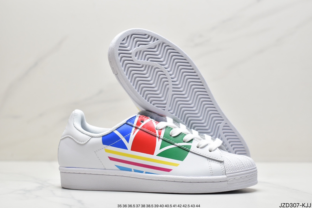 140 阿迪达斯Adidas Superstar 三叶草 贝壳头系列经典小白鞋FZ0059
