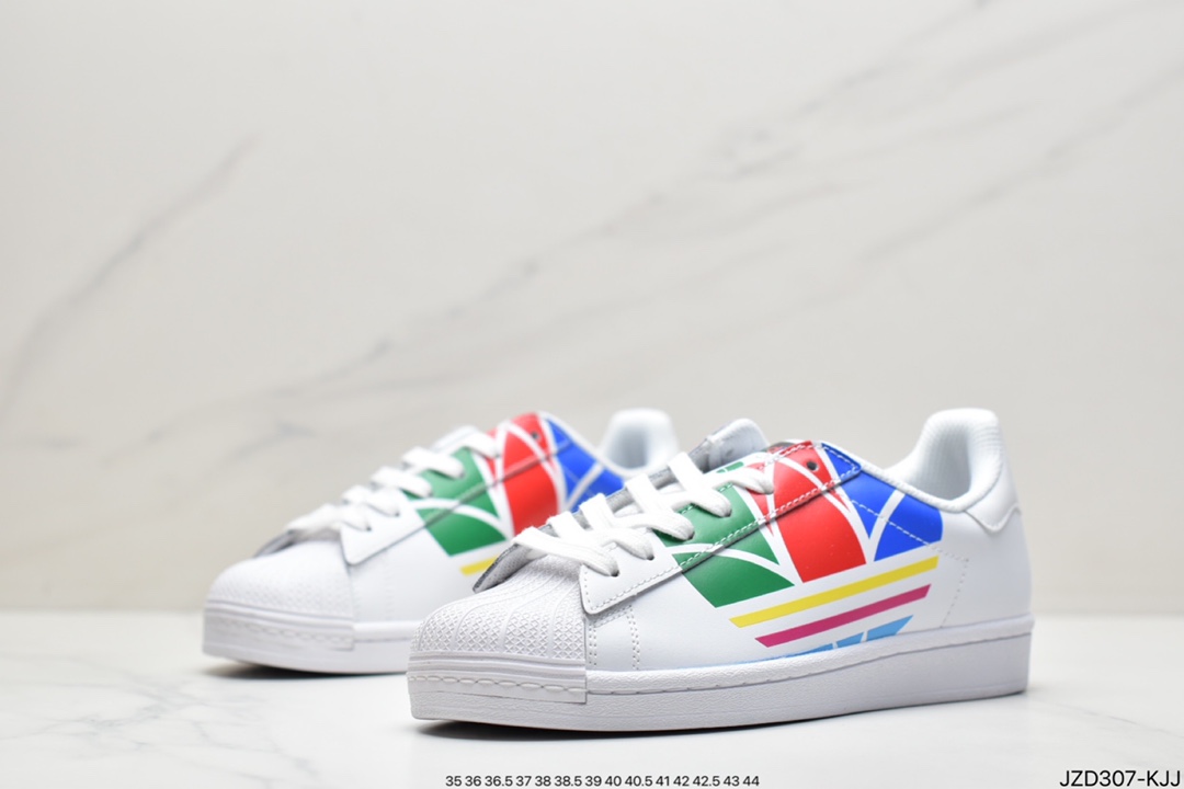 140 阿迪达斯Adidas Superstar 三叶草 贝壳头系列经典小白鞋FZ0059