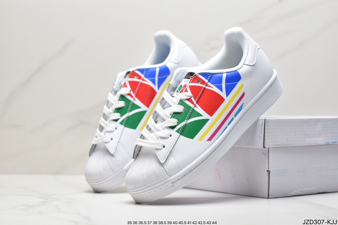 140 阿迪达斯Adidas Superstar 三叶草 贝壳头系列经典小白鞋FZ0059