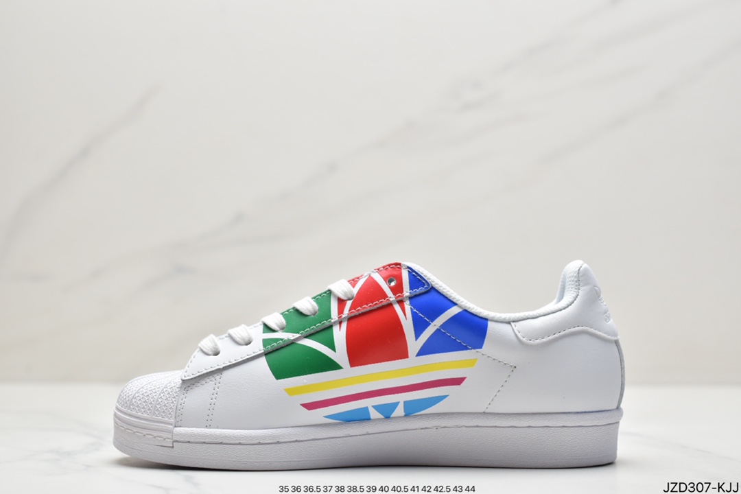 140 阿迪达斯Adidas Superstar 三叶草 贝壳头系列经典小白鞋FZ0059