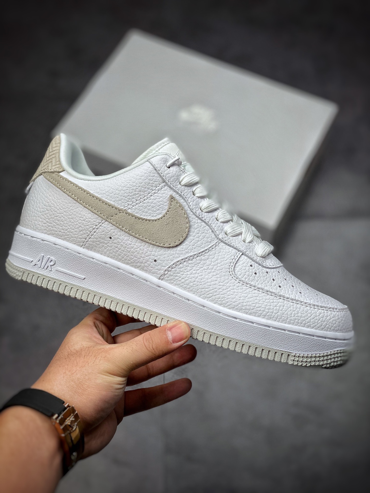 220  Nike Air Force 1 Low 07 白灰翻毛钩 原楦头原纸板 打造纯正空军版型 CN2873-100