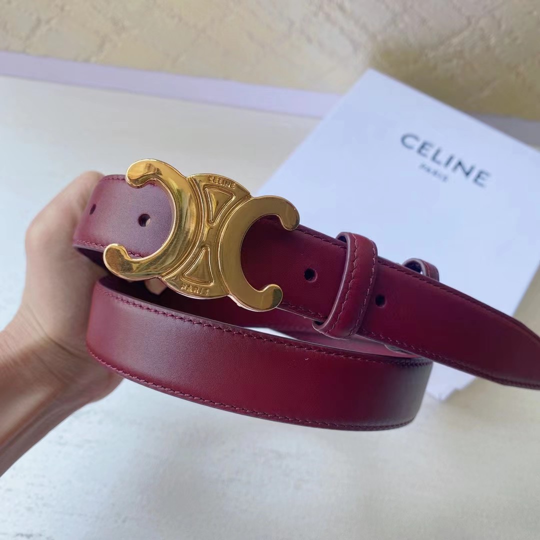  赛琳 céline  凯旋门腰带 2.5mm精品 进口牛皮腰带.