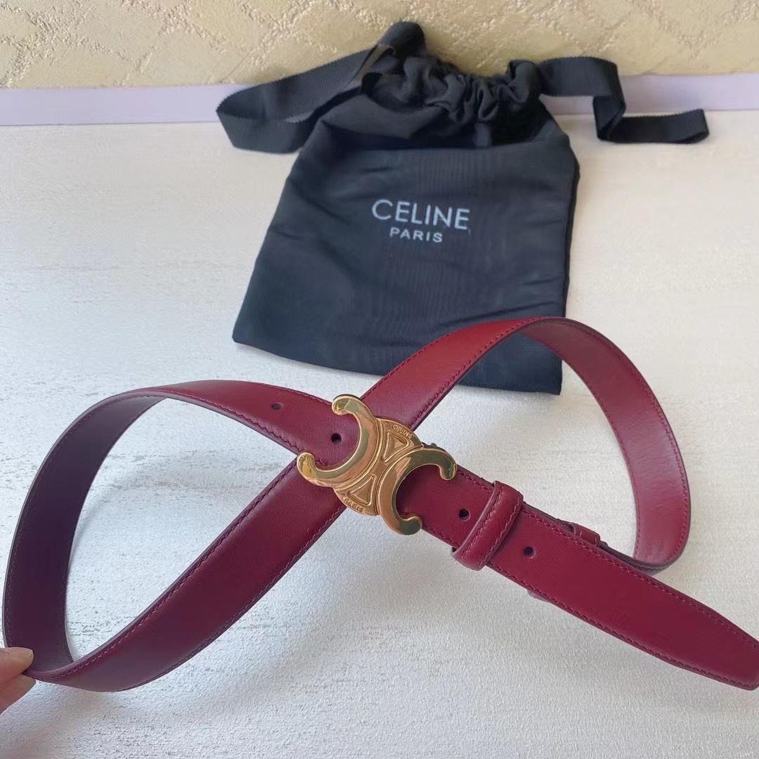  赛琳 céline  凯旋门腰带 2.5mm精品 进口牛皮腰带.