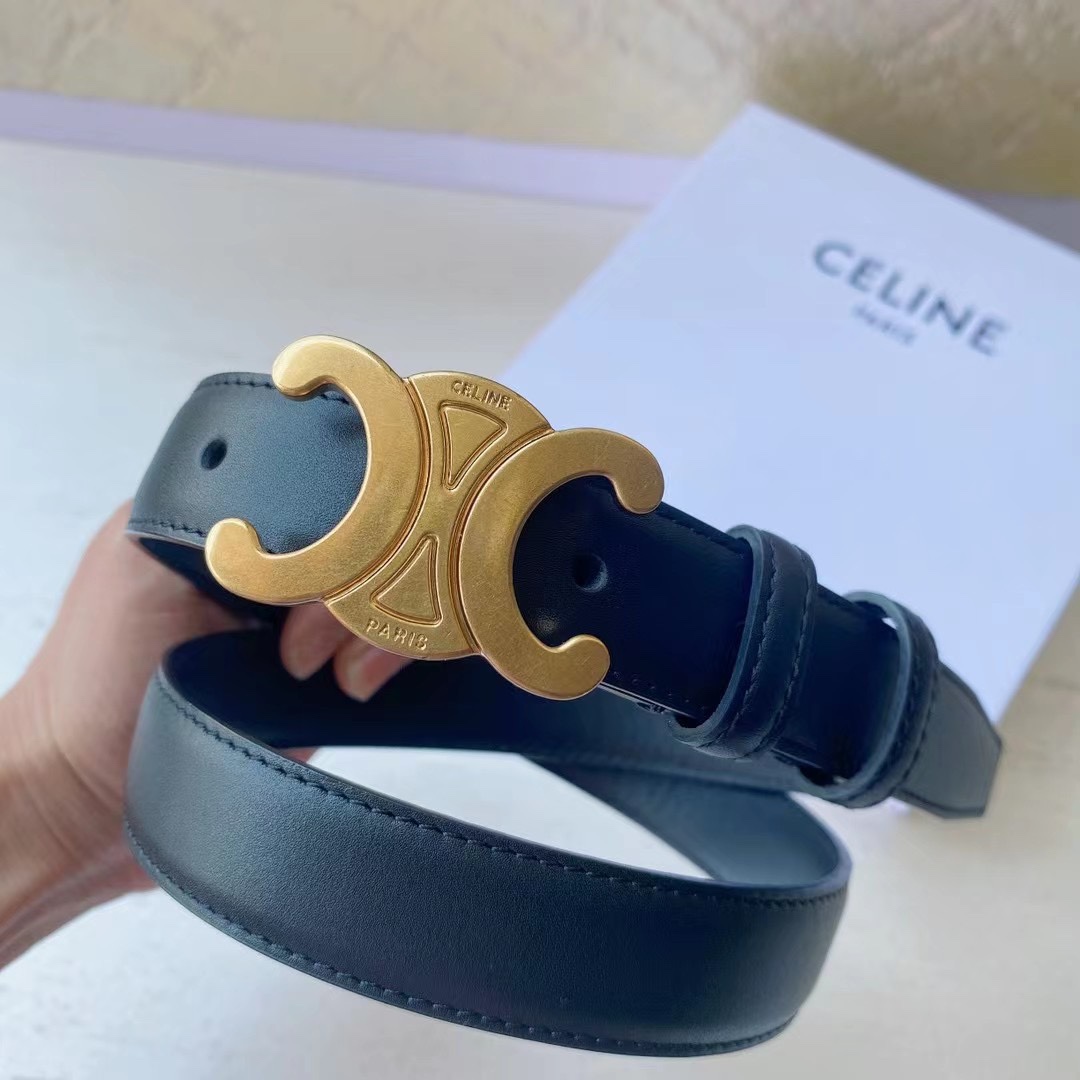  赛琳 céline  凯旋门腰带 2.5mm精品 进口牛皮腰带.