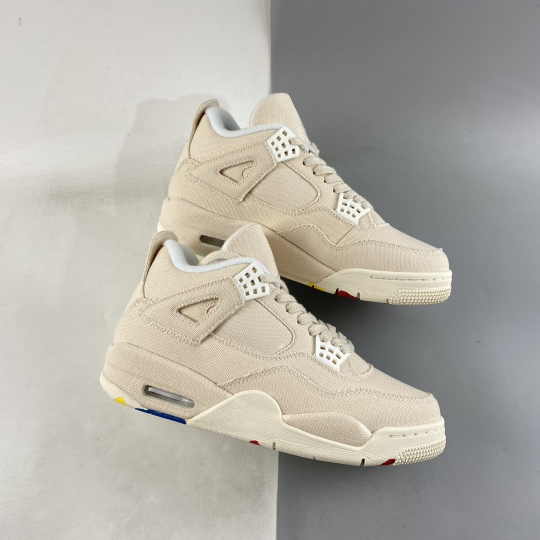 P380  Air Jordan 4 Retro ”Canvas” AJ4 乔4米白帆布 篮球鞋 DQ4909-100