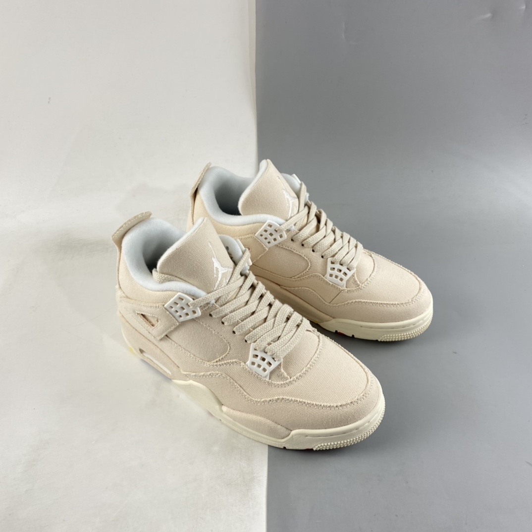 P380  Air Jordan 4 Retro ”Canvas” AJ4 乔4米白帆布 篮球鞋 DQ4909-100