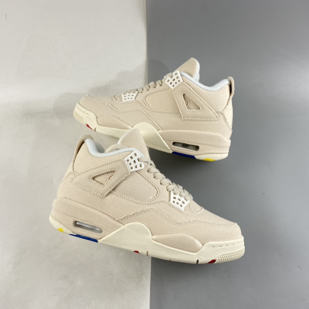 P380  Air Jordan 4 Retro ”Canvas” AJ4 乔4米白帆布 篮球鞋 DQ4909-100
