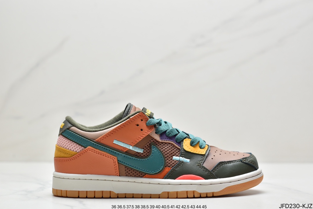 170 耐克Nike SB Dunk SCRAP系列休闲气垫板鞋 Dunk 彩色拼接缝合怪炫彩 DB0500