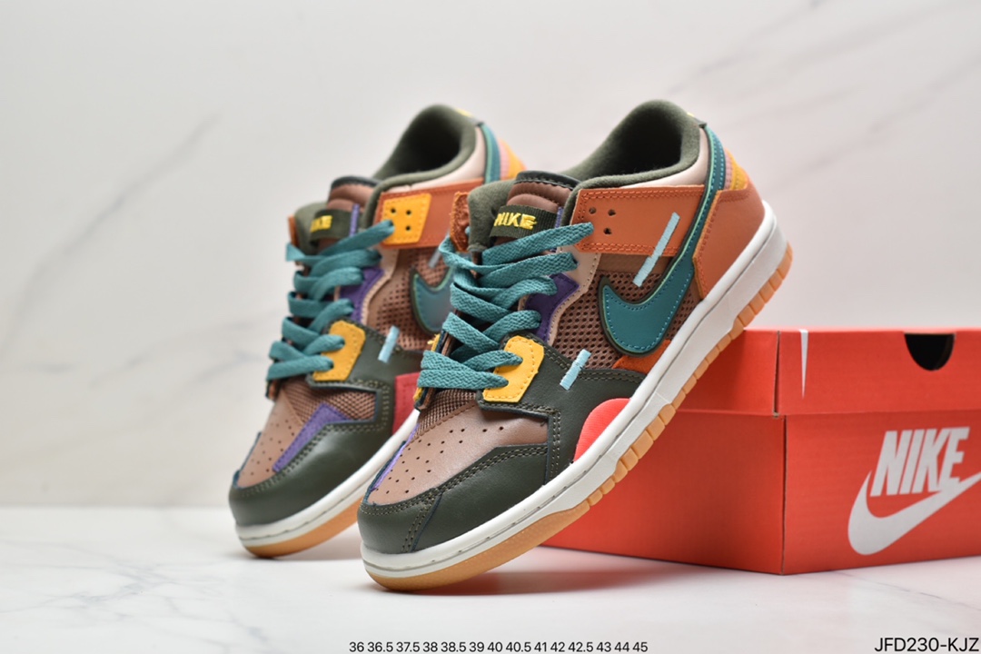 170 耐克Nike SB Dunk SCRAP系列休闲气垫板鞋 Dunk 彩色拼接缝合怪炫彩 DB0500