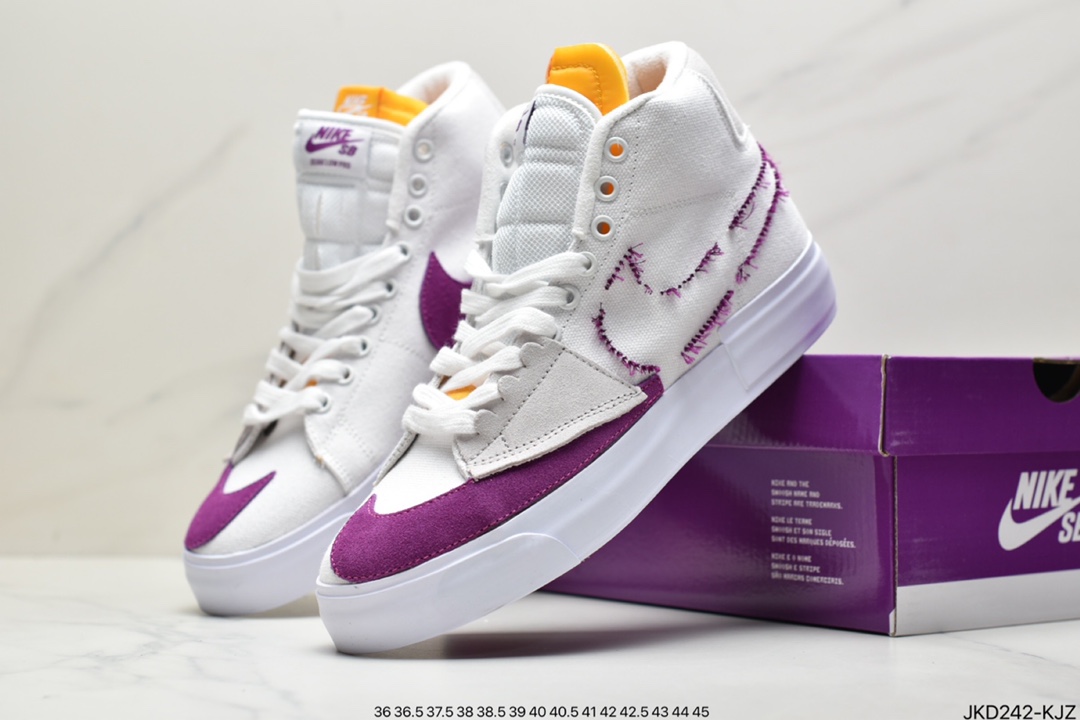 160 耐克Nike SB Zoom Blazer Mid Edge 变革拆线大钩子解构补丁风开拓者高帮百搭休闲运动板鞋CI3833