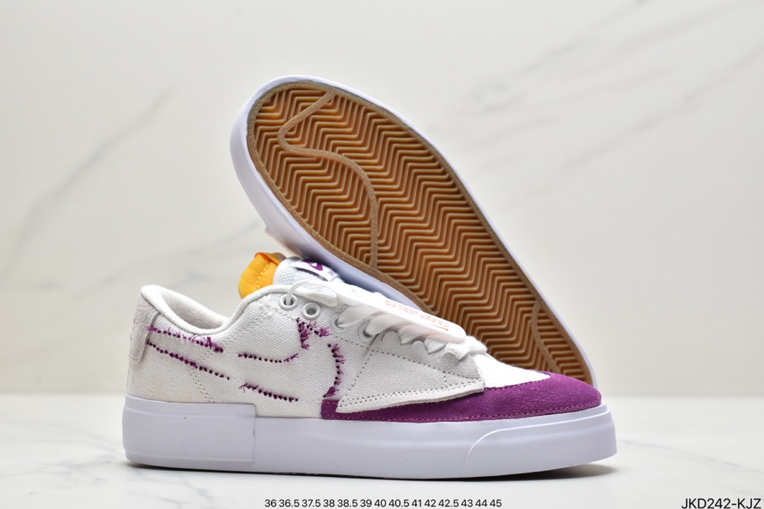 160 耐克Nike SB Zoom Blazer Mid Edge 变革拆线大钩子解构补丁风开拓者高帮百搭休闲运动板鞋CI3833