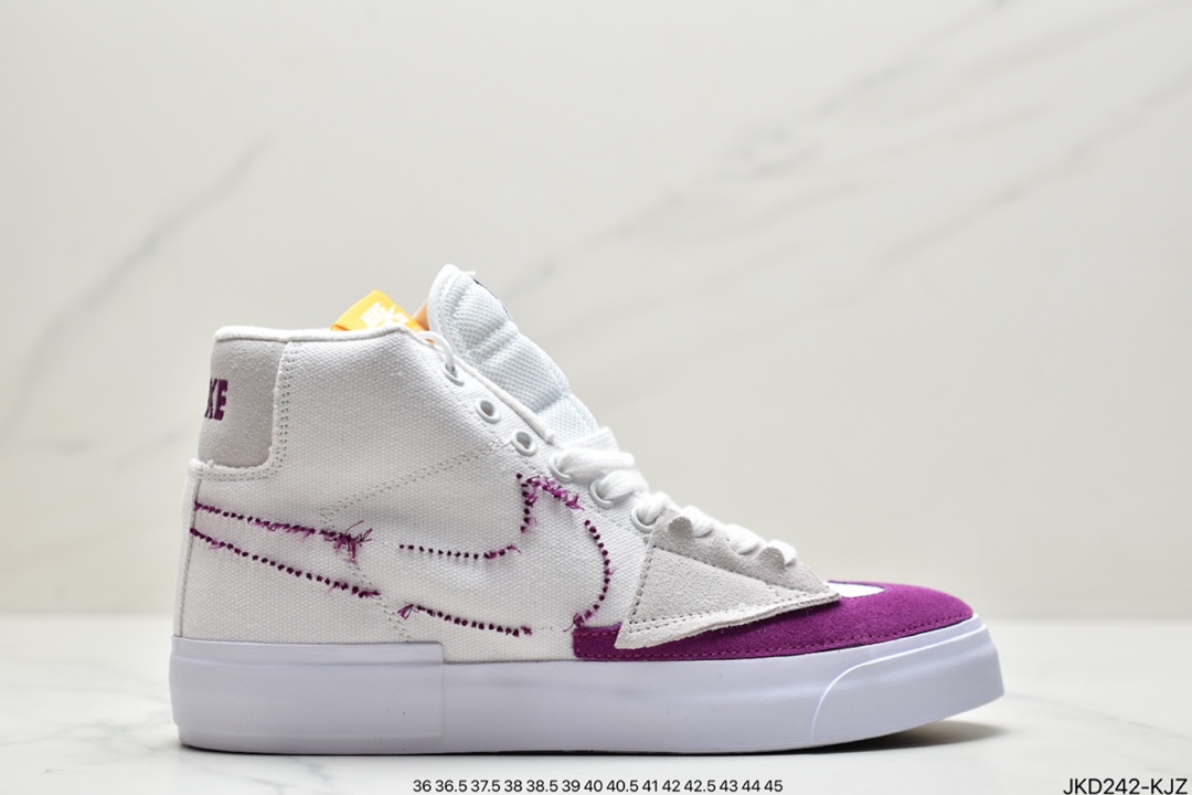 160 耐克Nike SB Zoom Blazer Mid Edge 变革拆线大钩子解构补丁风开拓者高帮百搭休闲运动板鞋CI3833