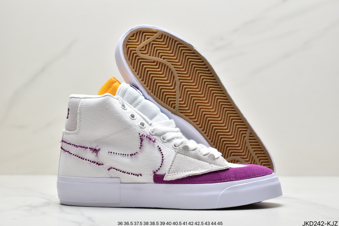 160 耐克Nike SB Zoom Blazer Mid Edge 变革拆线大钩子解构补丁风开拓者高帮百搭休闲运动板鞋CI3833