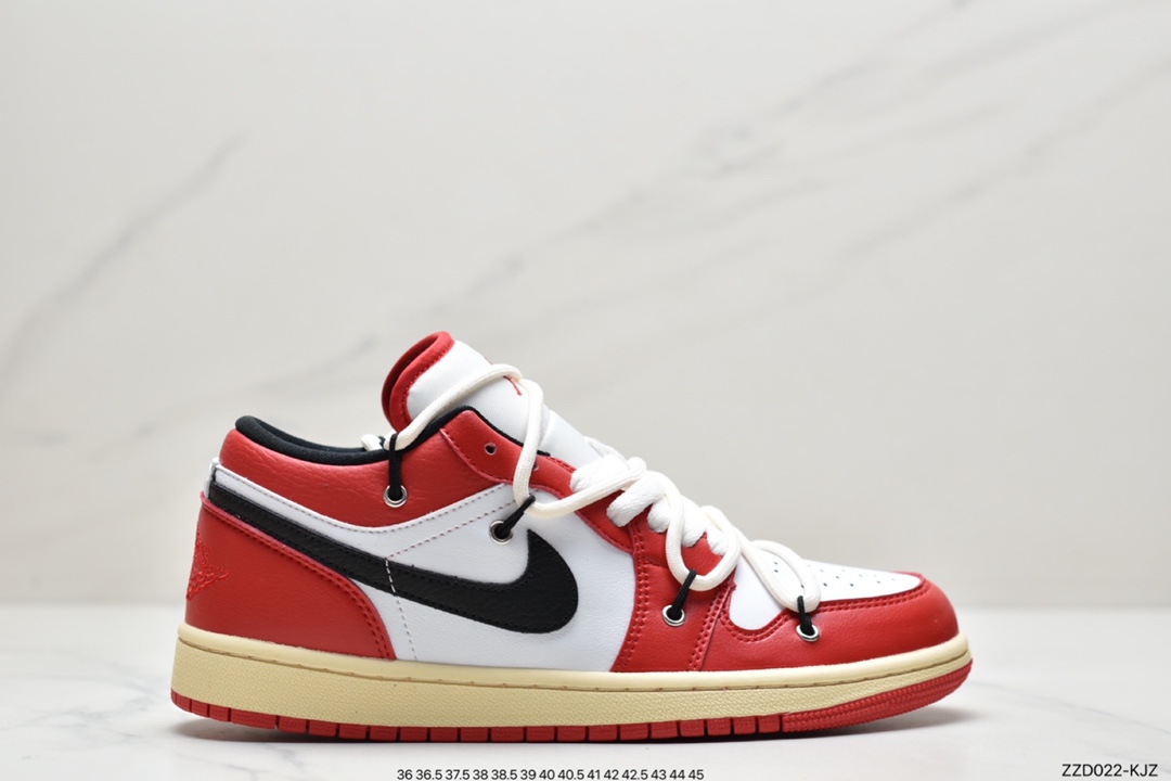 250 Air Jordan AJ1 Low 芝加哥白红解构绑带553558-118
