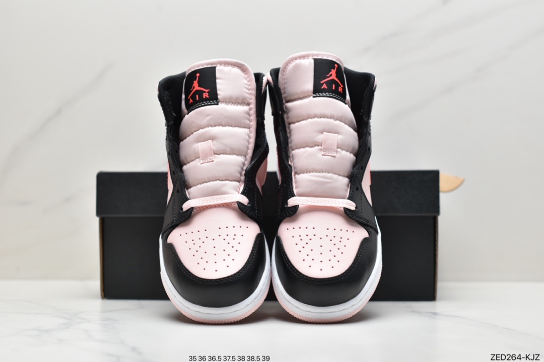 260 Air Jordan 1 Mid (GS) 中帮 黑粉色 AJ1 乔丹1代 aj1 乔1 中邦 黑玫粉 554725-604