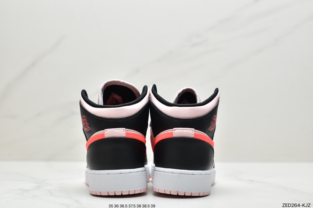 260 Air Jordan 1 Mid (GS) 中帮 黑粉色 AJ1 乔丹1代 aj1 乔1 中邦 黑玫粉 554725-604