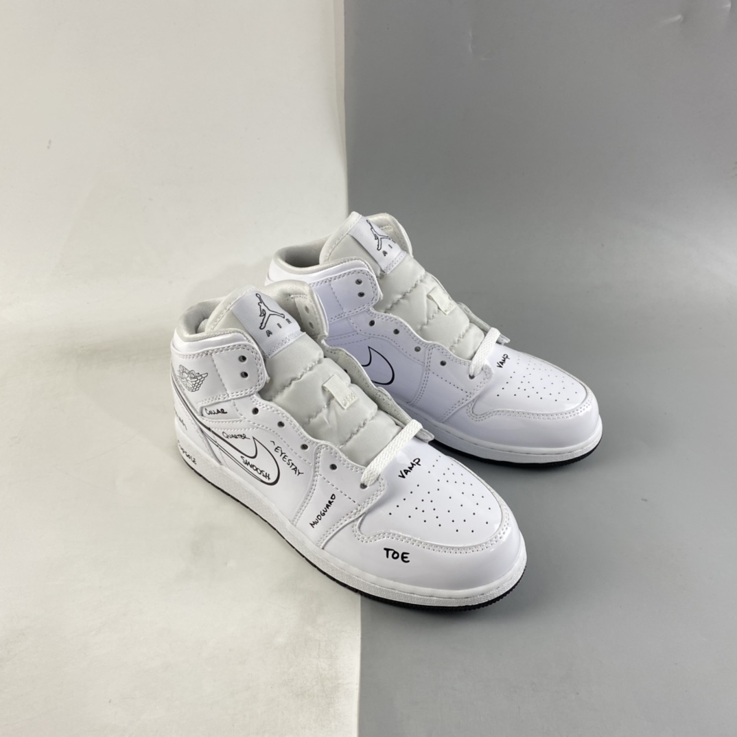 P260  Air Jordan 1 Mid AJ1 乔1 中帮百搭休闲运动板鞋 DQ1864-100